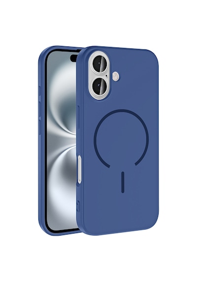 Apple Uyumlu iPhone 16 Kılıf M-safe Şarj Özellikli Zore Meta Kapak Lacivert