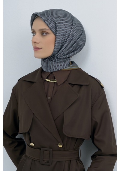 Armine Saf İpek Sura Eşarp-2026 İlkbahar-yaz- 952800d Kahve-mavi