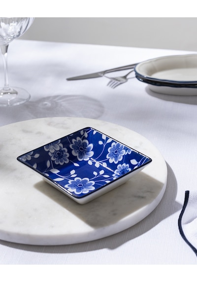 Madame Coco Reve Bleu Vista Kare Tabak - 12 Cm - Mavi/beyaz 8684427225912 Çok Renkli
