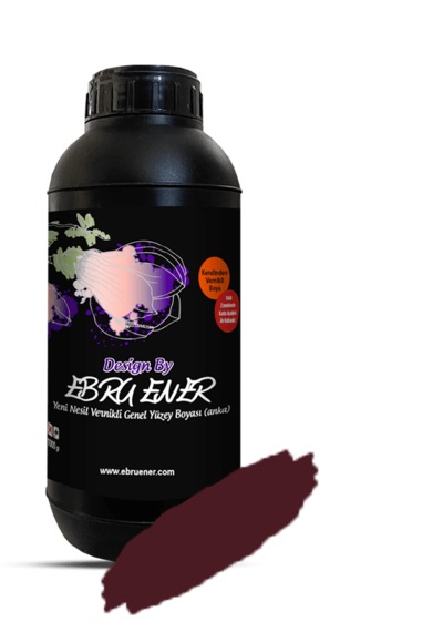 Ebru Ener Anka Vernikli Genel Yüzey Boyası Koyu Bordo 1 KG
