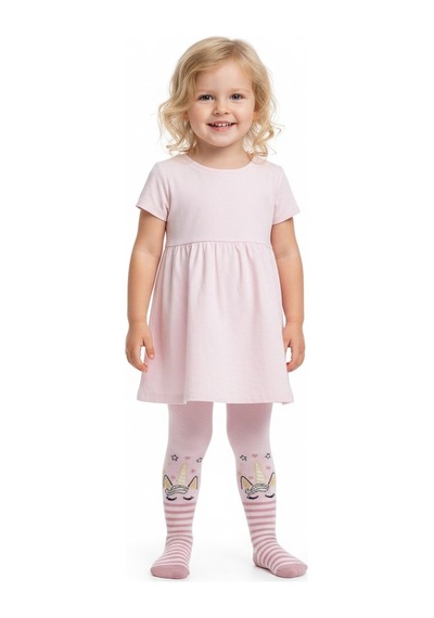 Sea Bubbles Desenli Kız Çocuk Koton Külotlu Çorap St08603 Pembe