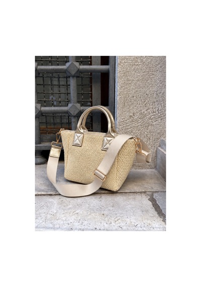 Nura Collection Mektup Model Kadın El Ve Omuz Çantası Altın - 925514442 Altın