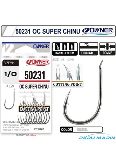 Owner 50231 Cut Super Chinu No:1/0 Tekli Iğne