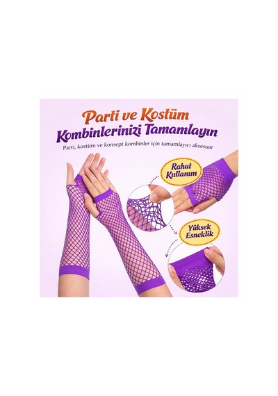 80 Ler 90 Lar Retro Mor File Parmaksız Eldiven 26 Cm 4887 Mchd-rsgo34 Diğer