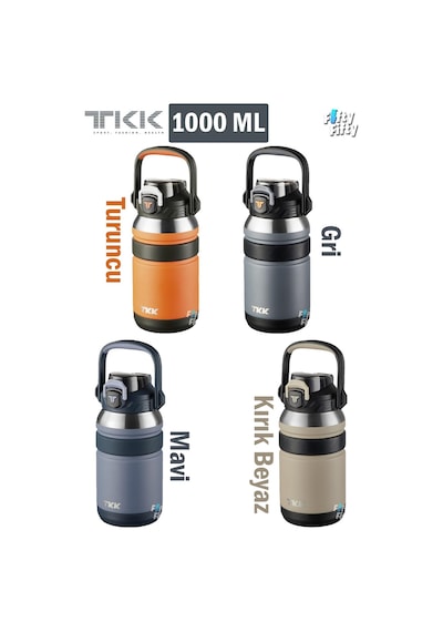 Tkk 1000 Ml Profesyonel Kamp Matarası/çelik Termos Çift Kullanım Pipetli/rahat İçim 12/24 Yalıtım -20311000 001