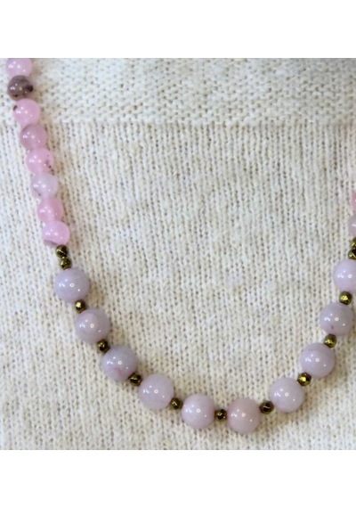 Doğal Taş Pembe Kuvars Doğal Taşlı Kadın Kolye Euk20pk2 Pembe
