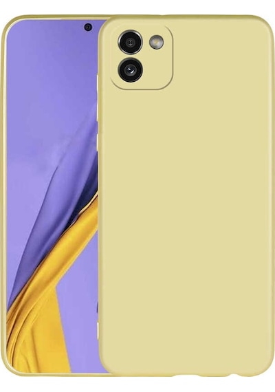 Kilifone - Samsung Uyumlu Galaxy A03 - Kılıf Mat Renkli Esnek Premier Silikon Kapak - Gold