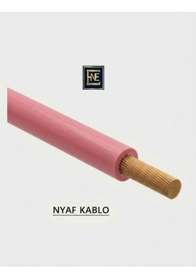 Enfe Elektrik 0,34 Mm² Nyaf Kablo - Çok Telli Esnek Bakır Tesisat Kablosu 5 Metre Rulo Pembe