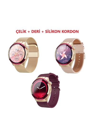 Kalobee SK6 Mini Amoled 41 MM 3 Kordonlu Akıllı Saat (İthalatçı Garantili)