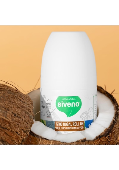 %100 Doğal Roll On Hindistan Cevizli Deodorant Ter Kokusu Önleyici Bitkisel Lekesiz Vegan 50 Ml