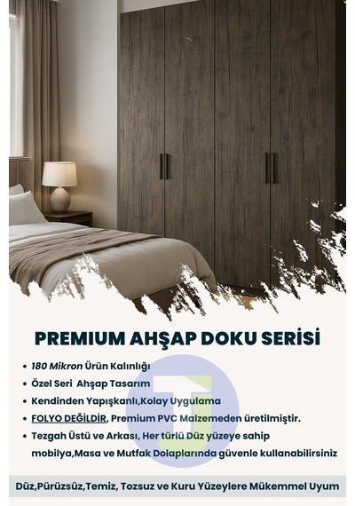 Technojet Premium Seri Kendinden Yapışkanlı Ahşap Desenli Pvc Kaplama 60cmx500cm