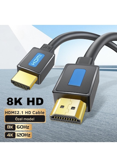 Polham Jasoz Altın Kaplama 2 Metre Hd Series 120hz 8k Hdmı To Hdmı 2.1v Hdmı Kablosu Görüntü Aktarım Kablosu