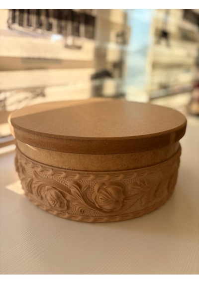 Ham Ahşap Oval Dekoratif Kutu 6