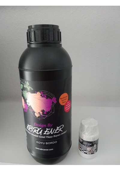 Ebru Ener Anka Boya Koyu Bordo 1 Kg. Ve Katkı Maddesi 30 Gr.