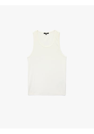Koton Kolsuz Pamuklu Bisiklet Yaka Slim Fit Atlet Beyaz 6sam30001mk Beyaz