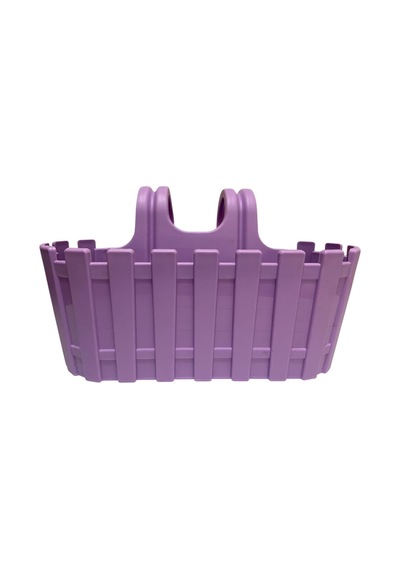 Mor Plastik Balkon Saksısı, Çit Desenli, Askılı Çiçeklik, Dekoratif Saksı 28x12 Diğer