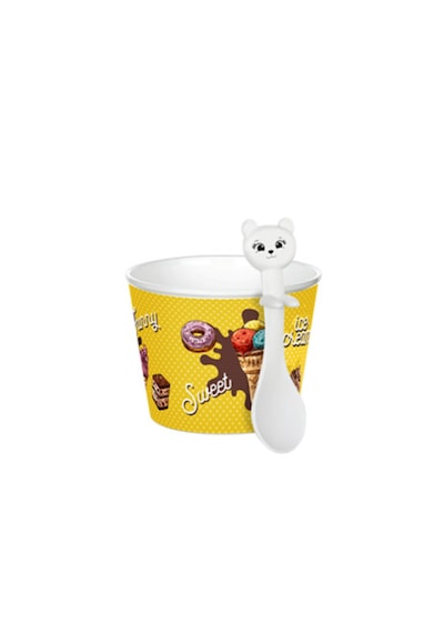 4 Lü Cupice Dondurma Seti Kaşıklı