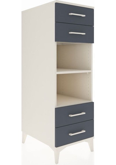 Kronos Dolap 2 Raflı 4 Çekmeceli 44x59x134 Aytaşı-antrasit Aytaşı