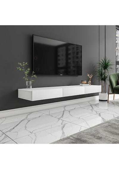 Avalon 3 Kapaklı Duvara Monte Tv Sehpası 140 Cm, Modern Minimal Tasarım, Tv Ünitesi - Beyaz Beyaz Avalon 3 Kapaklı Duvara Monte Tv Sehpası 140 Cm, Modern Minimal Tasarım, Tv Ünitesi - Beyaz Beyaz