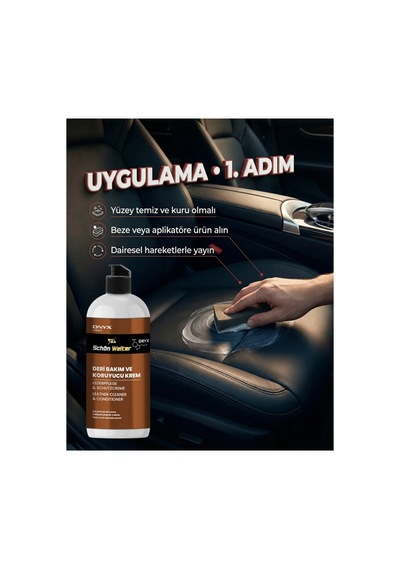 Araç Oto Deri Bakım Ve Koruyucu Krem 500ml Onyx
