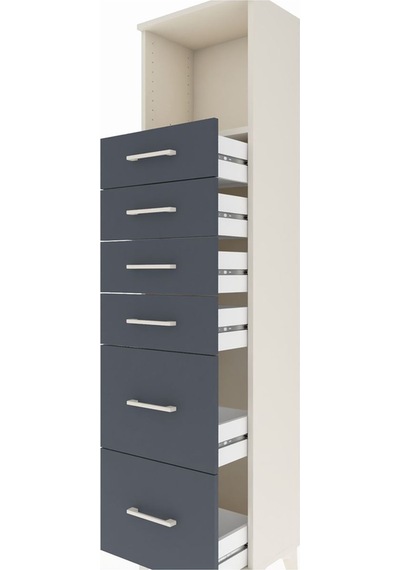 Arges Dolap Tek Raflı 6 Çekmeceli 44x30x182 Aytaşı-antrasit Aytaşı