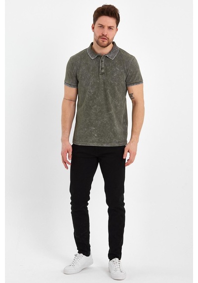 Erkek Polo Yaka T-shirt Haki
