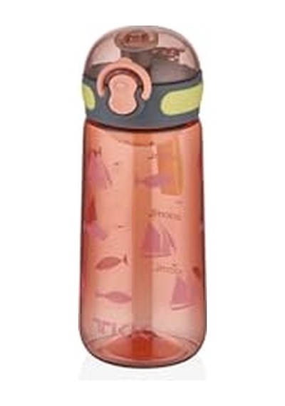 Tkk 400ml Pipetsiz Taşıma Askılı Süzgeçli Çocuk Su Matarası Turuncu Genel
