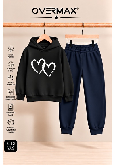 Overmax Çift Kalp Baskılı Çocuk Kapüşonlu Sweatshirt Eşofman Takımı 3-12 Yaş Siyah Üst-lacivert Alt - 923598938 Siyah Üst-lacivert Alt Overmax Çift Kalp Baskılı Çocuk Kapüşonlu Sweatshirt Eşofman Takımı 3-12 Yaş Siyah Üst-lacivert Alt - 923598938 Siyah Üst-lacivert Alt