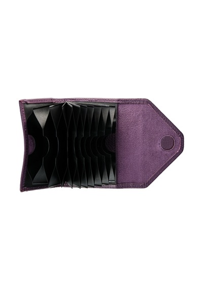 Mft Leather Hakiki Deri Kadın Akordiyon Cüzdan Mia 2190 Flother Mat Mor