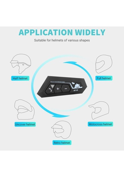 Kask Kulaklık Bt22 Bluetooth Motosiklet Kulaklık 5.0 Bluetooth Intercom Motosiklet Kulaklık