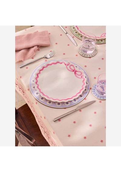 Pembe Stoneware Yemek Tabağı 25 Cm
