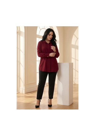 Hanezza Büyük Beden Kadın Abiye Jesica Kumaş Bordo Katlama Kol Gömlek Bordo - 30798233 Bordo Hanezza Büyük Beden Kadın Abiye Jesica Kumaş Bordo Katlama Kol Gömlek Bordo - 30798233 Bordo