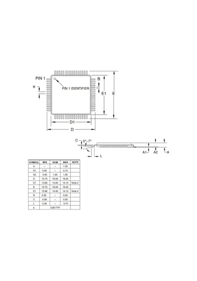 Atmega64a-au Smd 8 Bit 16mhz Tqfp-64
