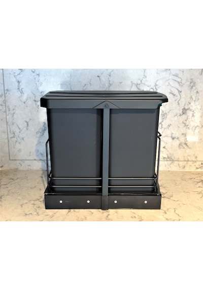 Starax S-2392 Antrasit 12+12 Litre Çöp Kovası Dolap İçi Teleskopi