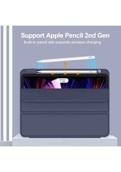Apple Uyumlu iPad Pro 11inç M2 2024 Kılıf Pen Charge Kalem Bölmeli A2836 A2837 A3006