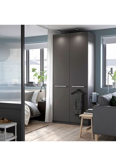 Ikea Forsand Gardırop Kapağı, Koyu Gri, 50x229 Cm, Menteşesiz