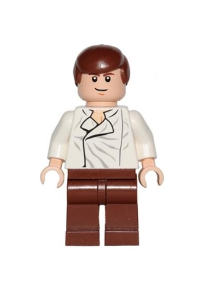 Lego Minifigür Star Wars Han Solo White Shirt With Wrinkles On Front Sw0278