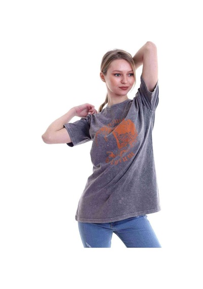 Kadın Oversize Antwerp Belgium Baskılı Tshirt