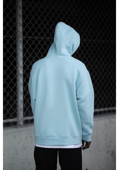 Kapşonlu 3 İplik Kalın İçi Polarlı Oversize Kangru Cepli Erkek Sweatshirt 001