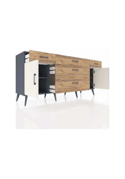 Hyperion Konsol 2 Raflı 5 Çekmeceli 2 Kapaklı 176x44x83 Antrasit-aytaşı/çam Aytaşı/çam Hyperion Konsol 2 Raflı 5 Çekmeceli 2 Kapaklı 176x44x83 Antrasit-aytaşı/çam Aytaşı/çam