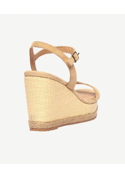 Yargıcı Tek Bantlı Tabanı Hasır Sargılı Deri Espadril 26ykay4020x 063 Bej