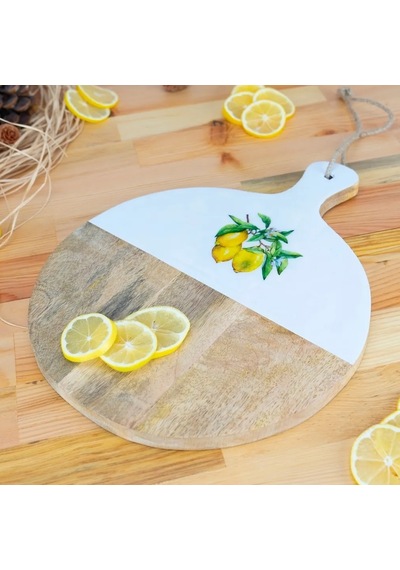 Bambum Kangura Limon Yuvarlak Kesme Tahtası Küçük Renkli