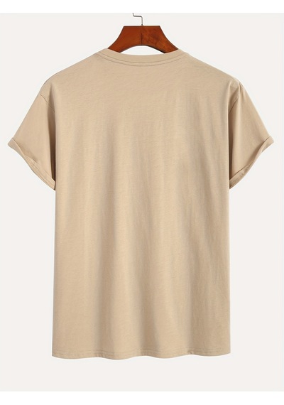 Unisex Mini Astranot Tasarım Basklı Tshirt Bej