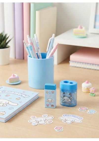 Cinnamoroll Kalemtıraş Ve Silgi Seti Mavi
