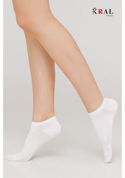 Kral Socks Pamuklu Terletmez Unisex Sneaker Çorap 6 Çift - Beyaz - Gri - Siyah