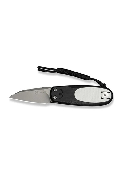 Civivi Purr Black & White G10 Handle Stonewashed Nitro-v Blade Kamp Çakı Siyah