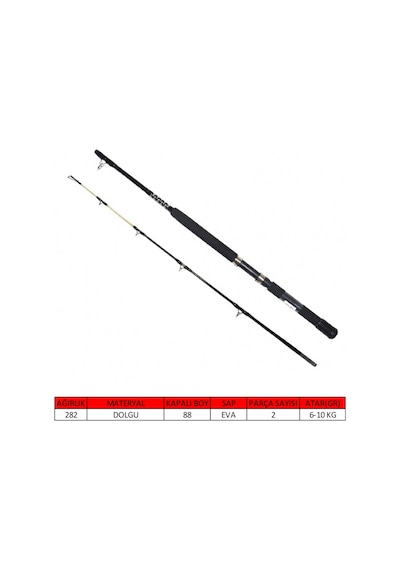 Captain 1434 Morfose Boat 2 Parça Tekne Kamışı 15lbs Atar