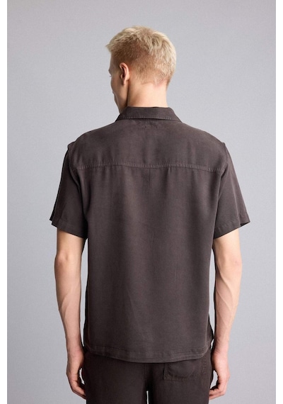 Defacto Regular Fıt Tencel Kısa Kollu Gömlek E2530ax26smbn339 Kahve-bn339