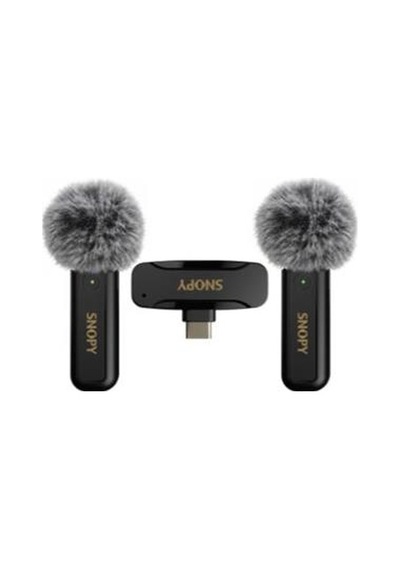 Snopy Sn-mw80 Siyah 2 Mikrofonlu Kablosuz Type-c Yaka Mikrofonu