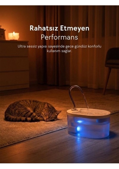 Zampa Pwf-01 Oval Pet Otomatik Su Pınarı 3.2l - Kediler Ve Köpekler İçin Taze Su Çözümü